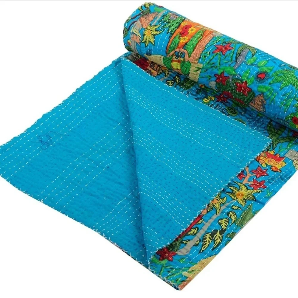 Freida Khalo handmade quilt hand quilted blanket 60” by 90” new